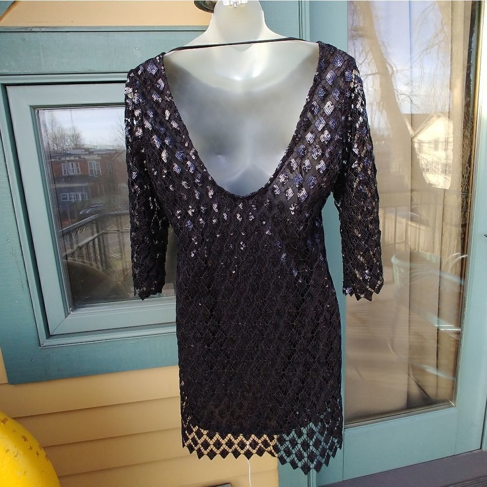 Ark & Co. Sequined Black Party Dress - Picture 3 of 8